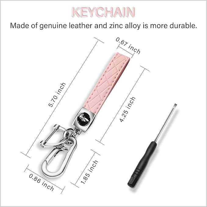 QBUC for Chevy Key Fob Cover with Keychain Soft TPU Protection Case Compatible with 2021-2026 Chevy Tahoe Suburban GMC Yukon Denali Silverado 6-Buttons(Chrome Trim Pink)