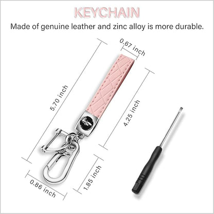 QBUC for Chevy Key Fob Cover with Keychain Soft TPU Protection Case Compatible with 2021-2026 Chevy Tahoe Suburban GMC Yukon Denali Silverado 6-Buttons(Chrome Trim Pink)