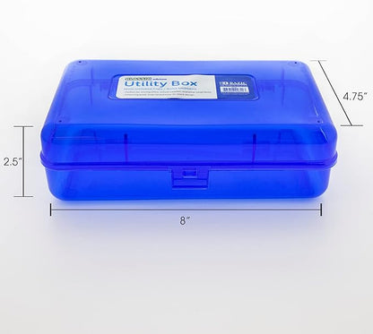 BAZIC Products Plastic Pencil Case Utility Storage Box, COLOR VARY Organizer for Pens Pencils, 1-Unit