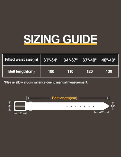 Mens Dress Belt,Genuine Casual Leather Belts for Men 1.5" Width