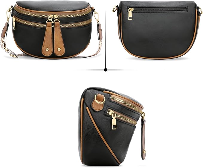 KKXIU Crossbody Sling Bag for Women Trendy Fanny Pack Vegan Leather Chest Bag | Trendy