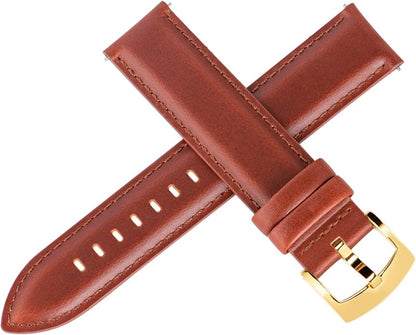 OTTOODY Leather Watch Bands Quick Release, Elegant Top Grain Leather Watch Straps for Men & Women, Choice of Color & Width - 18mm, 19mm, 20mm, 21mm or 22mm Wristbands Bracelet for Watch & Smartwatch