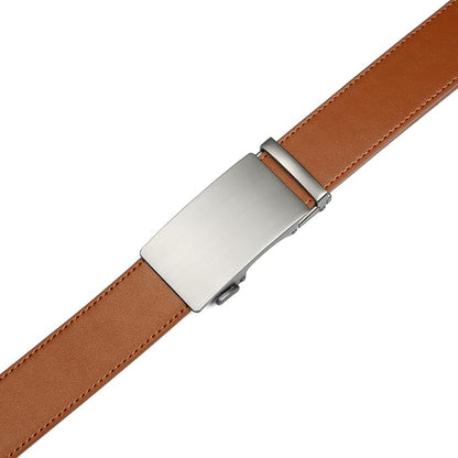 Founders & C Men's Ratchet Belt 1 3/8",Leather Dress Belt Adjustable with Click Sliding Buckle Trim to Exact Fit