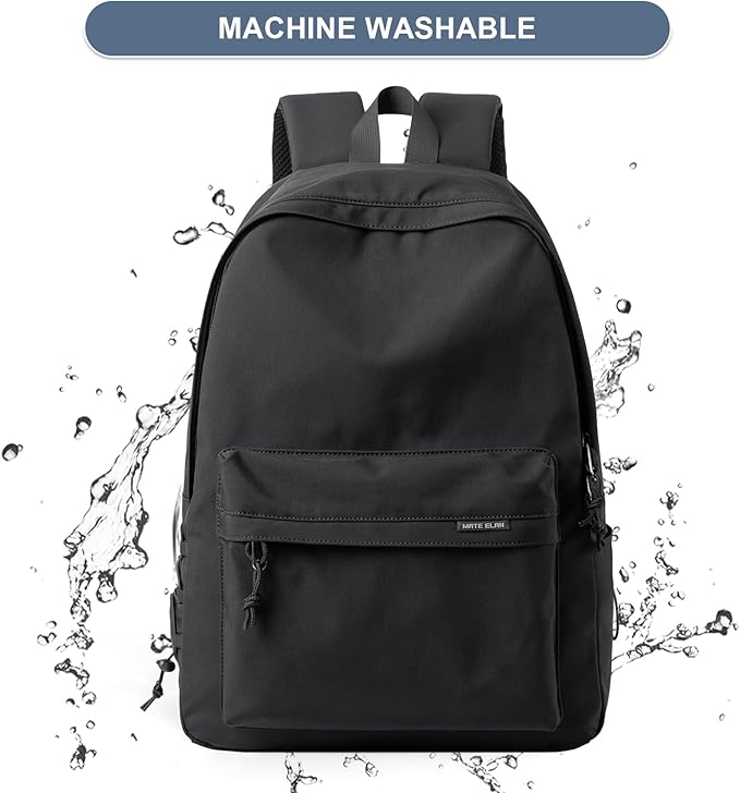 School Black Small Aesthetic Backpack Lightweight Water-resistant Simple Casual Daypack GymBackpack Suitable for Teenagers Kids School College Travel