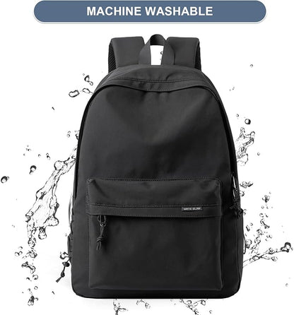 School Black Small Aesthetic Backpack Lightweight Water-resistant Simple Casual Daypack GymBackpack Suitable for Teenagers Kids School College Travel