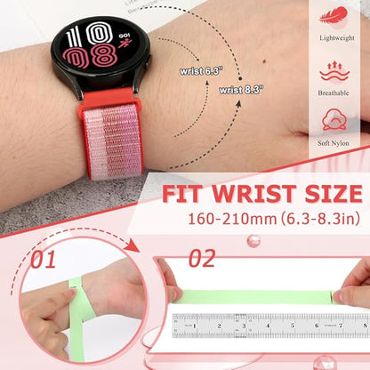 22mm Nylon Quick Release Watch Band Compatible with Samsung Galaxy Watch 3 45mm/Gear S3 Frontier/Garmin Venu 4 45mm/3 45mm/2/Vivoactive 4/Forerunner 570(47mm)/255/265/Amazfit Helio/Bip 6/5/Balance 2