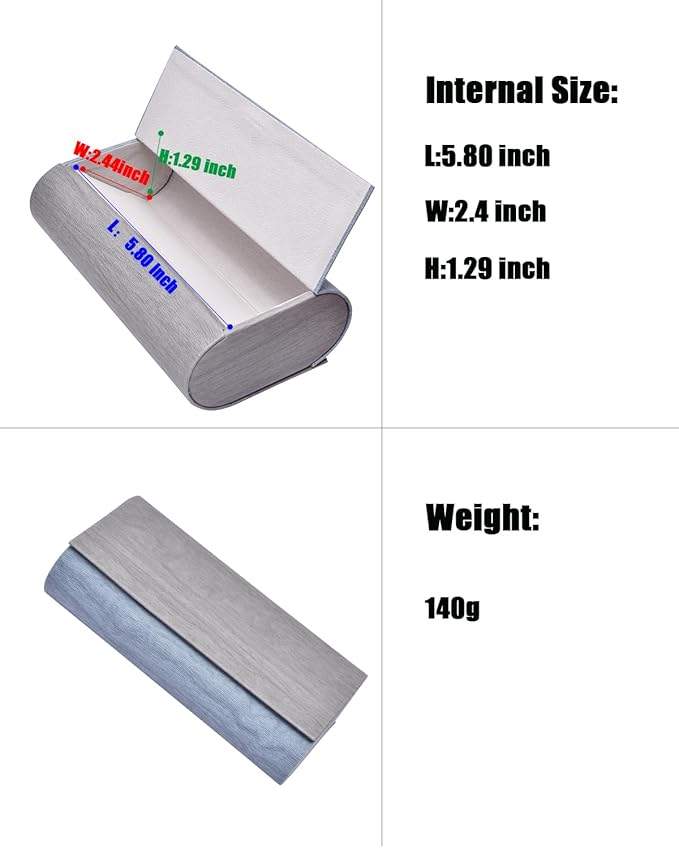 Philley Dual Glasses Case 2-in-1 PU Leather Hard Shell Double Eyeglasses case for Women & Men