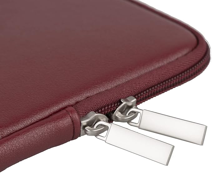 RAINYEAR 13 Inch Laptop Sleeve Soft PU Leather Case Water Resistant Padded Cover Bag Compatible with MacBook Neo A18 13" MacBook Pro/Air A3449 A2681 A3113 A3240 A2338 A2337 (Red)