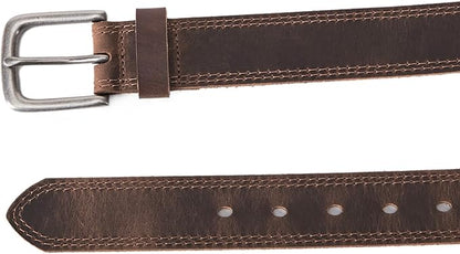 VATAN Men's Full Grain Leather Casual Every Day Jeans Belts, Handmade Men Leather Belt with Gift Box