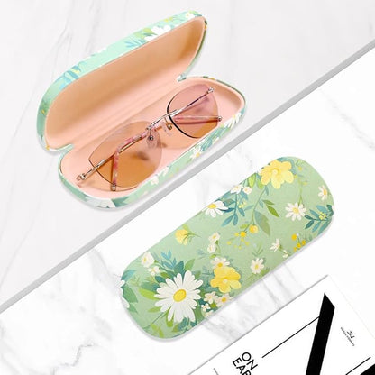 PERFECTSIGHT Hard Shell Eyeglasses Case, PU Leather Protective Glasses Case, Cute Eyeglass Case for Women Men Girls