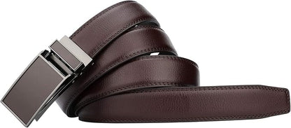 HIMI Men's Comfort Genuine Leather Ratchet Dress Belt with Automatic Click Buckle