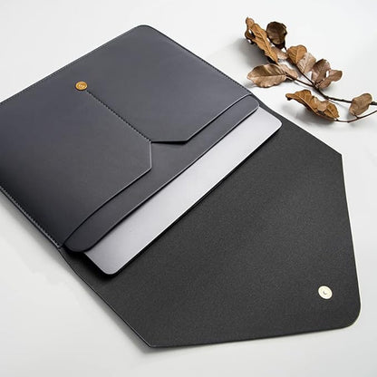 PU Leather Laptop Sleeve Compatible with New 14 inch MacBook Pro A2992 A2918 A2442,Old MacBook Pro Air 13, Surface Laptop 13.5, Thinkpad X1 Carbon 14 Set of 4PCS Color Dark Grey