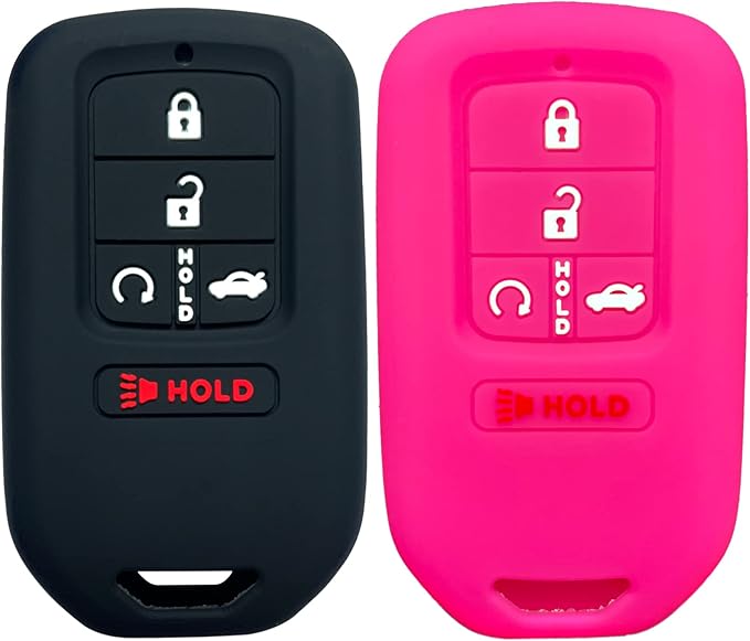 2Pcs Coolbestda Silicone Smart Key Fob Cover Case Protector Remote Keyless Entry Jacket for 2018 2019 2020 2021 Honda Civic Accord CR-V Pilot EX EX-L Touring Premium