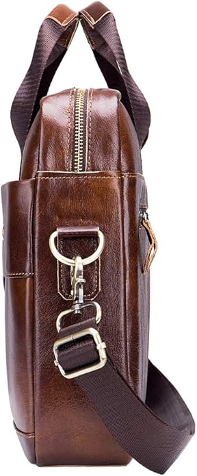 Hebetag Small Leather Sling Shoulder Bag Messenger Pack for Men Women Outdoor Travel Business