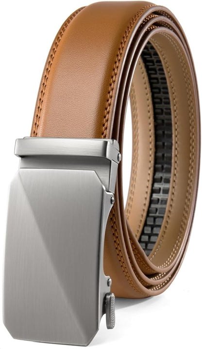 Founders & C Ratchet Belts for Men-Black/Brown Belt Leather 1 3/8" for Casual Dress-Micro Adjustable Belt