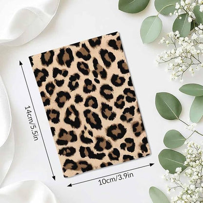 Leopard Passport Holder for Travel Animal Fur Skin Print PU Leather Passport Cover Wallet Cute Passport Card Holder for Women and Men