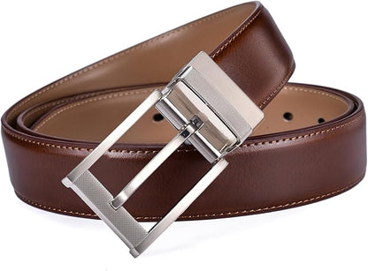 beltox fine Men Belt Genuine Leather with Anti-scratch Buckle Casual Strap