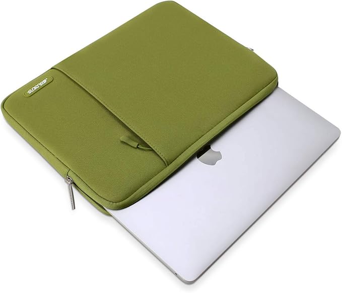 MOSISO Laptop Case 14 inch, 14 inch Laptop Sleeve Compatible with HP Lenovo Dell ASUS Acer, HP Stream, Dell Latitude, Lenovo IdeaPad, Polyester Vertical Computer Sleeve Bag with Pocket, Chartreuse