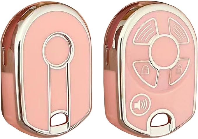 Keyless Entry Systems Key for Ford Key Fob Cover Shell with Keychain Fit for Ford Transit Mustang Fusion Lincoln Mercury Smart Key (3Buttons Silver-Pink)