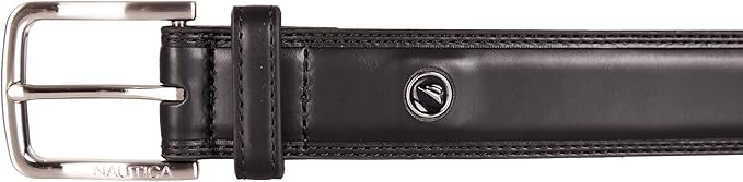 Nautica Men's Dress Leather Belt for Suits and Pants | Classic | Business | Fashion | Adjustable | Metal Buckle