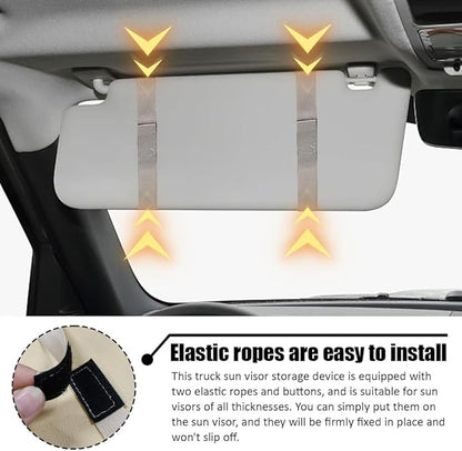 Car Sun Visor Organizer, Auto Accessories Sunglass Holder for Car, Multi-functional Sun Organizer Storage Bag, General Motors Interior Parts Storage Bags are Fit for Cars, SUVs, Trucks (Beige)