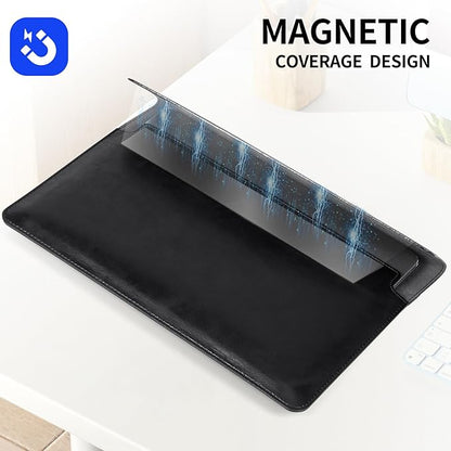16 Inch Leather Laptop Sleeve Compatible with MacBook Pro 16 Inch M5 M4 M3 M2 M1 Pro/Max＆MacBook Air 15 Inch M5 M4 M3 M2, Genuine Leather Protective Case Cover,Vintage Black