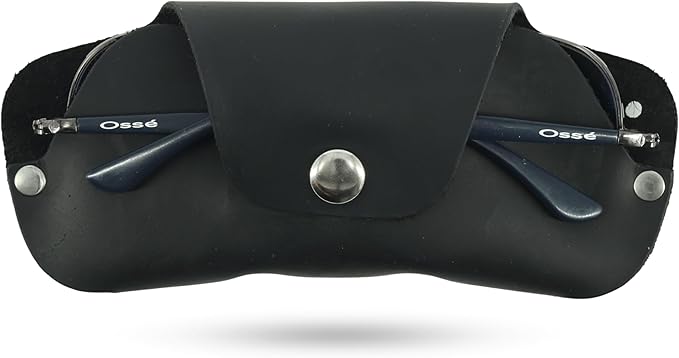 Toprank Leather Eyeglass Case - Handmade Slim Sunglasses Holder, Genuine and Universal Fit for Men and Women
