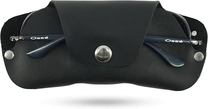 Toprank Leather Eyeglass Case - Handmade Slim Sunglasses Holder, Genuine and Universal Fit for Men and Women