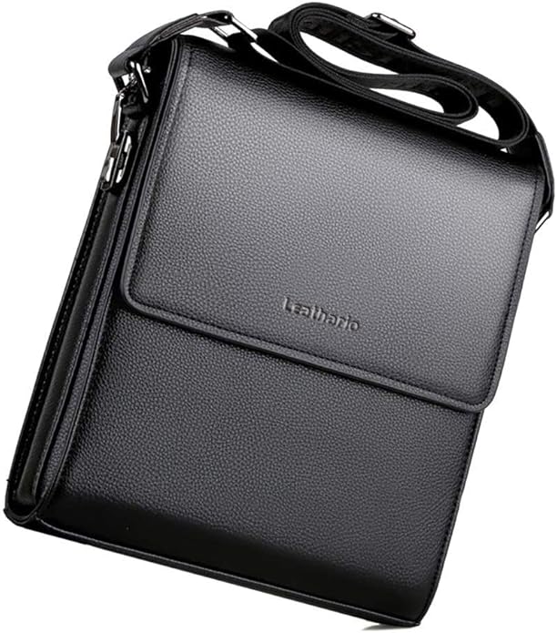Leathario Men's Crossbody Bag,Vegan Leather Shoulder Messenger Purse Sling Satchel For Work Business Travel