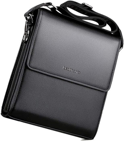 Leathario Men's Crossbody Bag,Vegan Leather Shoulder Messenger Purse Sling Satchel For Work Business Travel