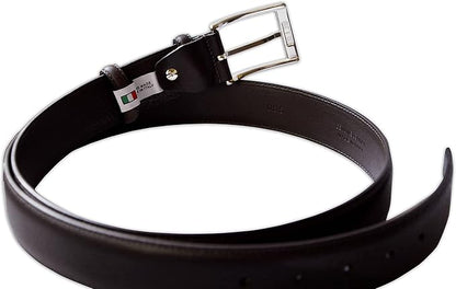 Mens Plain Smooth Italian Dress Leather Belt