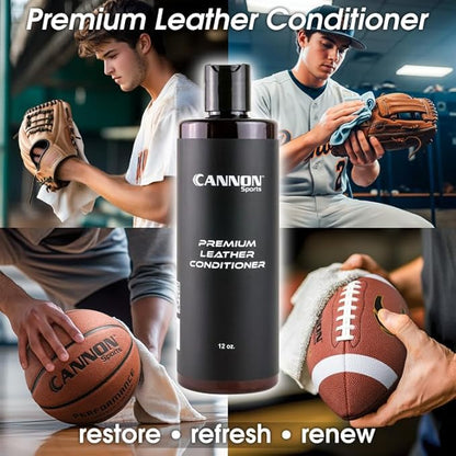 Cannon Sports Leather Conditioner | Baseball Glove Conditioner | Football Leather Care | Softens, Protects & Restores All Leather Sports Gear | Prevents Cracking & Drying