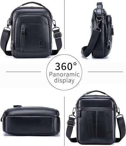 Premium Leather Men's Crossbody -Organized Storage & Durable,Stylish for Daily Carry