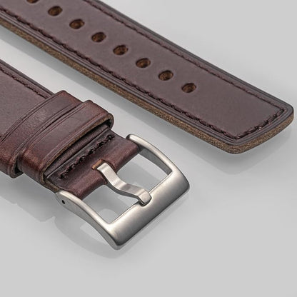 hemsut h Leather Watch Bands for Men, Horween Quick Release Leather Watch Strap Vintage Watch Replacement Wrap of 18mm, 20mm, 22mm