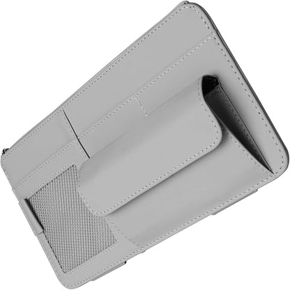 Car Sunvisor Organizers Feature Build in Sunglasses Holder and Card Slots for Document Storage Leather Materials Easy in