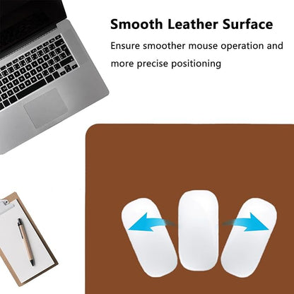 PU Leather Desk Pad Protector Gaming Mouse Pad Non Slip Desk Mat for Keyboard and Mouse Waterproof Desk Writing Pad for Office and Home Desk Accessories(Brown, 23.6 * 11.8)