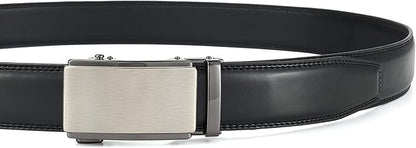 Lingli Men's Belt,Ratchet Dress Belt with Automatic Buckle Brown/Black-Trim to Fit-35mm wide