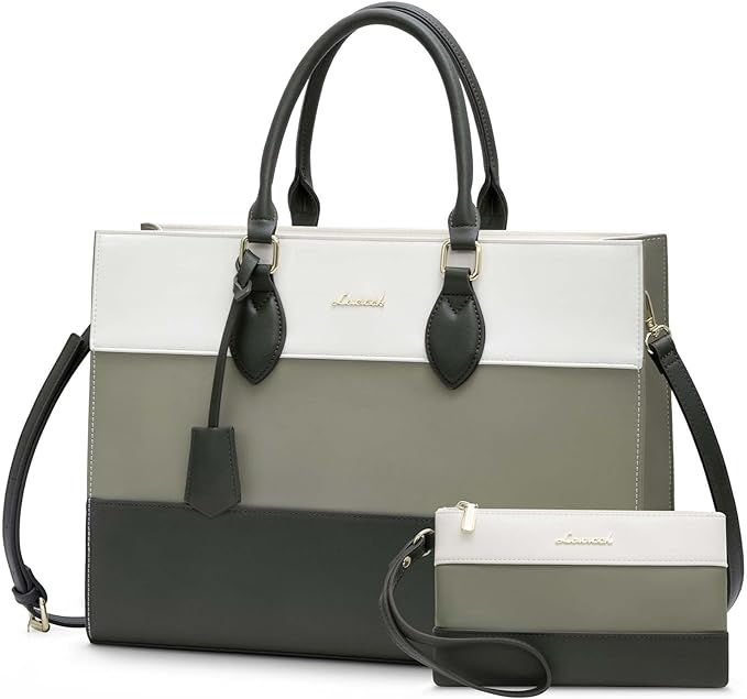 LOVEVOOK Laptop Tote Bag for Women, Work Totes Business Office Computer Briefcase with Clutch Purse