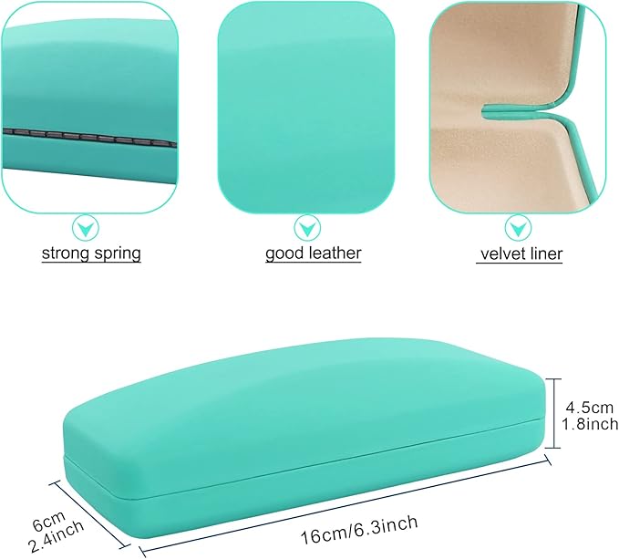 SMARTTOP Hard Shell Eyeglass Case- Glass Case With Cleaning Cloth, Glasses Case hard shell for men women