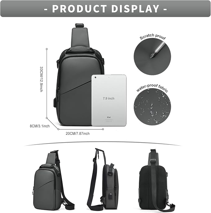 Messenger bag for Men,Small Sling Crossbody Backpack Shoulder Bag for Men Women,canvas Strap Backpack Sling Bag
