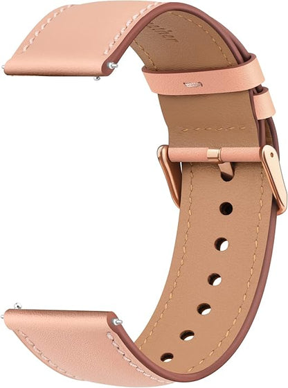Vancle Quick Release Genuine Leather Watch Band 20mm 22mm Watch Strap, Top Grain Leather Watch bands for Men Women