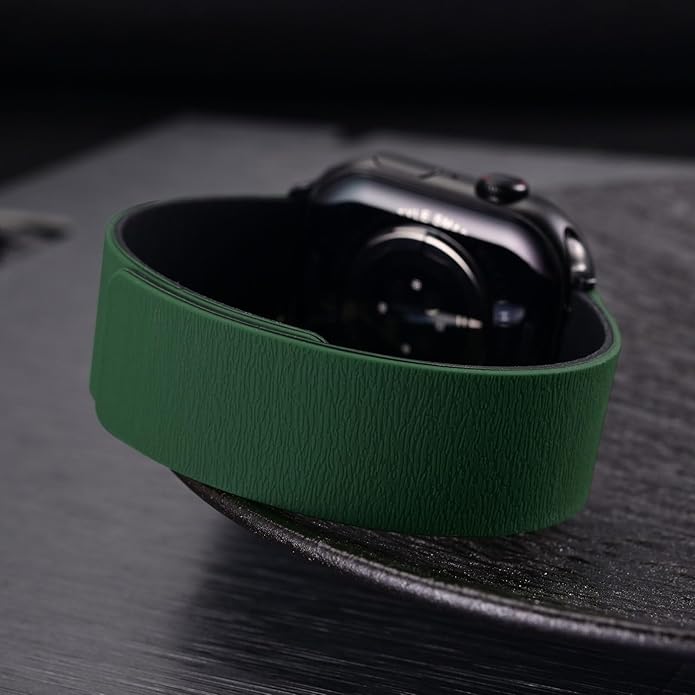 WOCCI Magnetic Watch Bands, Wood Grain Silicone, Quick Release, Compatible Watch Lug 20mm 22mm