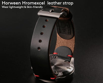 hemsut h Leather Watch Bands for Men, Horween Quick Release Leather Watch Strap Vintage Watch Replacement Wrap of 18mm, 20mm, 22mm