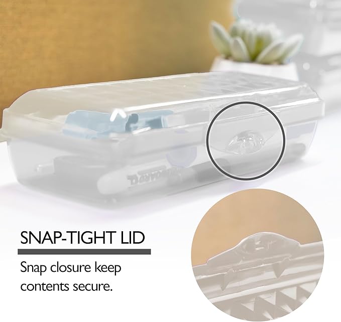 BAZIC PRODUCTS Plastic Pencil Case, Multi Purpose Organizer & Supply Holder, Clear Box Design, Durable Plastic Storage for School, Office, Classroom & Craft Supplies, 1-Pack