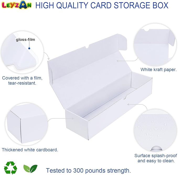 Trading Card Storage Boxes, 12 Pack 1000 Count Cardboard Card Organizer for MTG, TCG & Sports Cards, Fits Sleeved Cards, Bulk Card Storage for Trading Card Collections