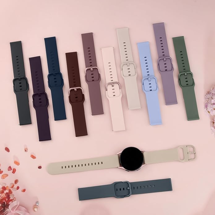 Tobfit 20mm 22mm Watch Bands Quick Release Watch Straps with Color Matched Metal Buckle, Soft Silicone Breathable Replacement Sport Watch Wristbands for Women Men
