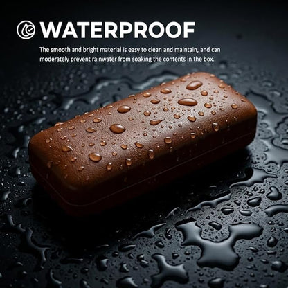 Premium Curved Rectangular Glasses Case, Hard Shell PU Leather Eyewear Holder. Magnetic Closure.