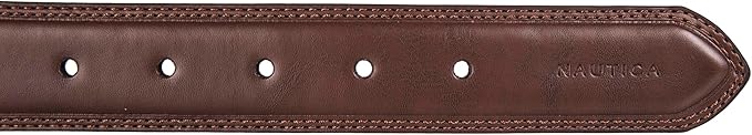 Nautica Men's Dress Leather Belt for Suits and Pants | Classic | Business | Fashion | Adjustable | Metal Buckle