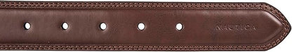 Nautica Men's Dress Leather Belt for Suits and Pants | Classic | Business | Fashion | Adjustable | Metal Buckle
