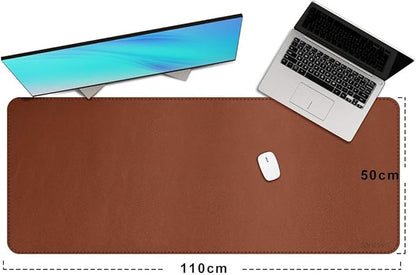 ZORESYN XXL Desk Mat - 43.3"x19.7" PU Leather Desk Pad for Office & Home, Waterproof and Durable Desk Protector for Keyboard and Mouse (Light Brown)